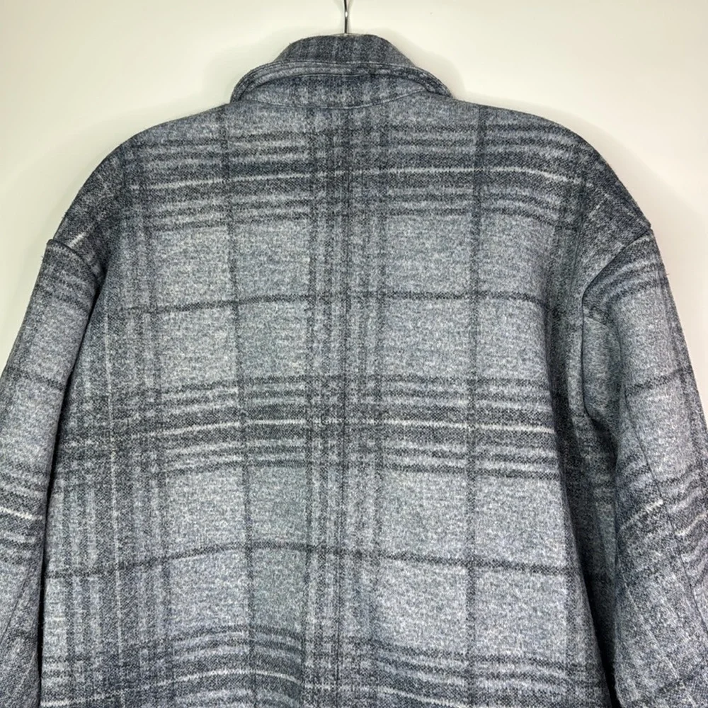 J.Jill Blue Gray Plaid Button Shacket Size Medium
